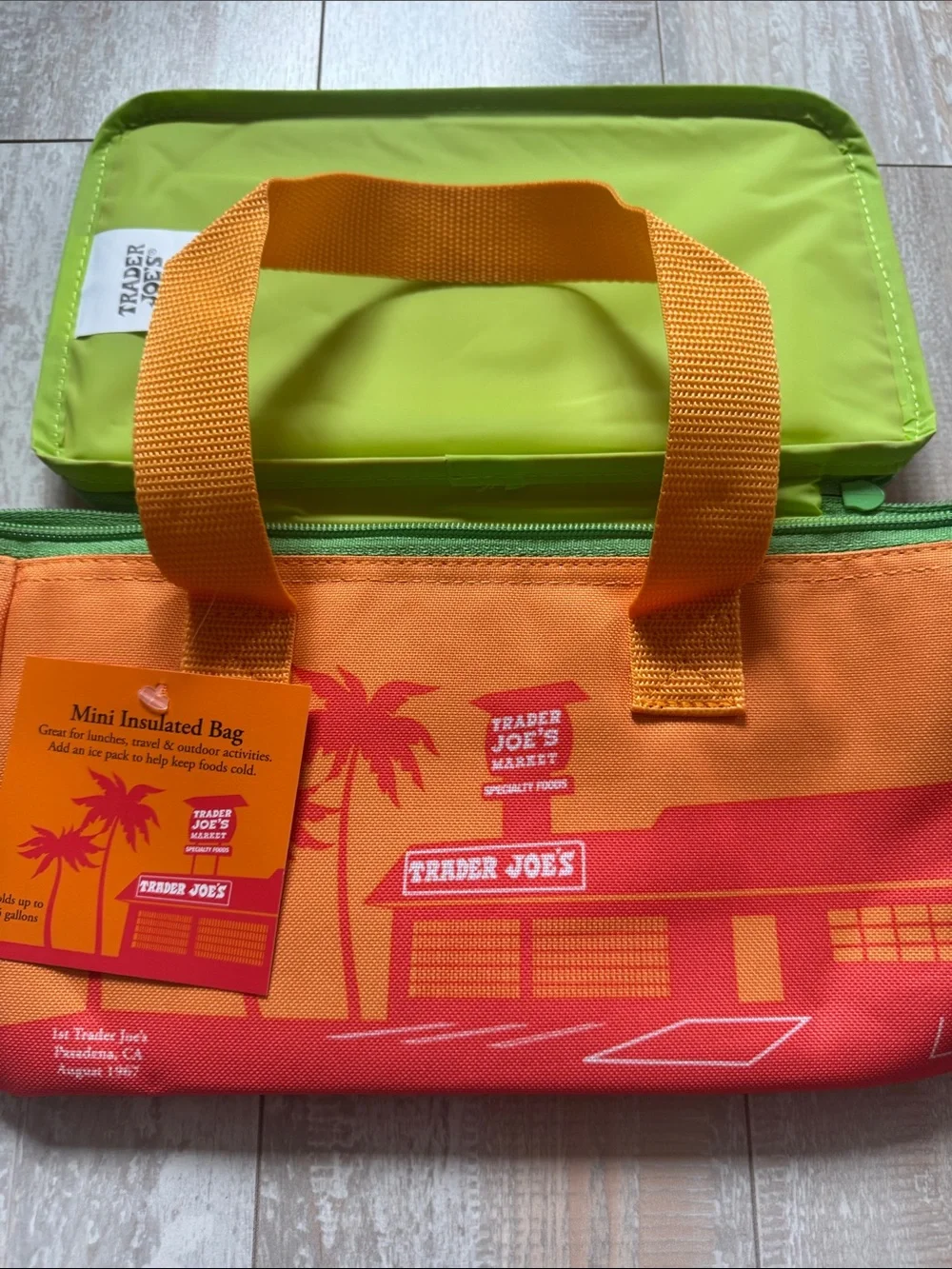 Trader Joe's Orange Mini Insulated Bag - Picture 2 of 3